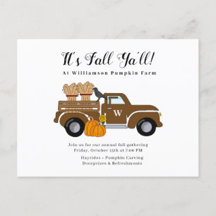 Det är Fall Ya'll Fall Party-inbjudan Vykort