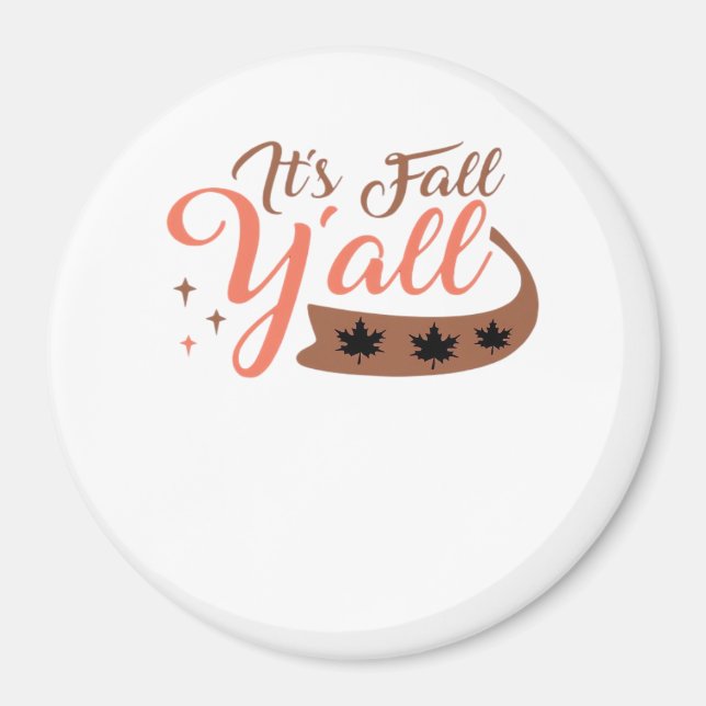 Det är Fall Y'all, Fall Pumpkin Skeleton Creepy Lö Magnet (Framsidan)