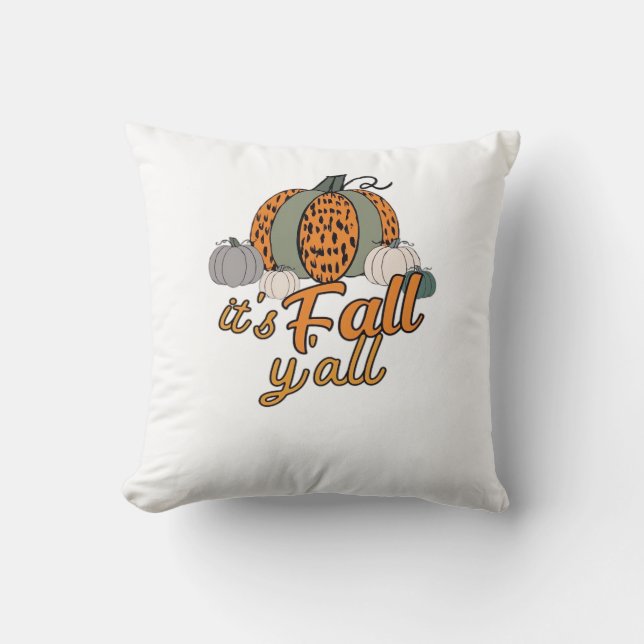 Det är Fall Y'all, Fall Y'all, Lung Pumpkins Leopa Kudde (Framsida)