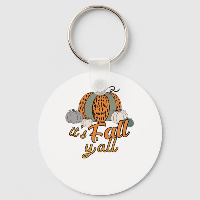 Det är Fall Y'all, Fall Y'all, Lung Pumpkins Leopa Nyckelring (Framsida)