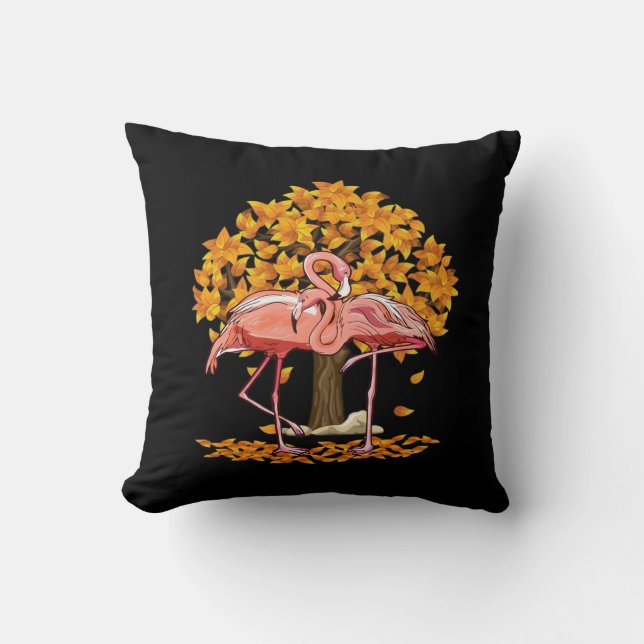 Det är Fall Y'all Flamingo Thanksgiving Halloween Kudde (Framsida)
