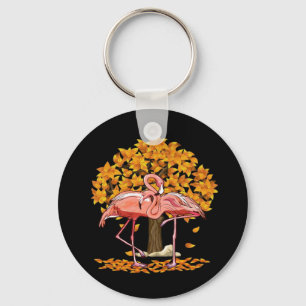 Det är Fall Y'all Flamingo Thanksgiving Halloween Nyckelring