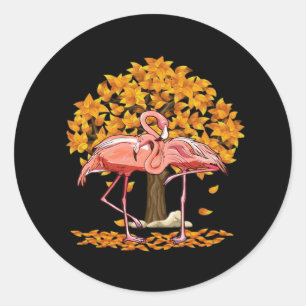 Det är Fall Y'all Flamingo Thanksgiving Halloween Runt Klistermärke