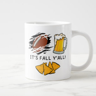 Det är Fall Y'all Football, Beer, Chip Mugg Jumbo Mugg