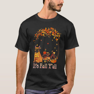 Det är Fall Y'all Fransk Bulldog Bike Pumpkin Spic T Shirt