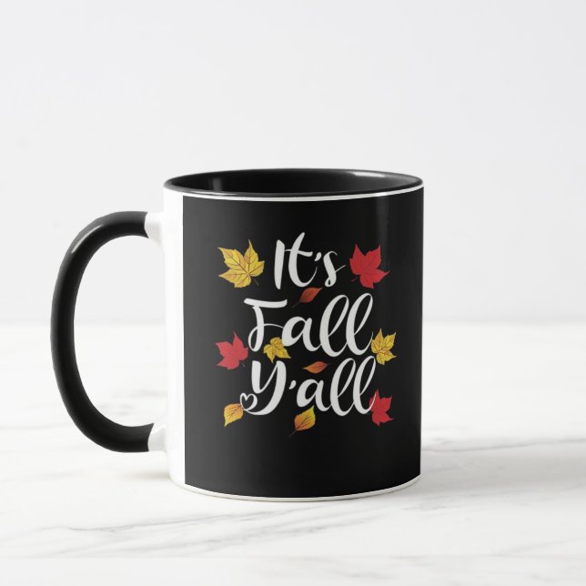 Det är Fall Y'all Funny Autumn Aesthetic Stil Mugg (Vänster)