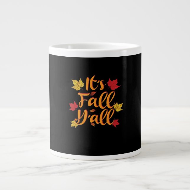 Det är Fall Y'all Funny Autumn Basic Classic Jumbo Mugg (Framsidan)
