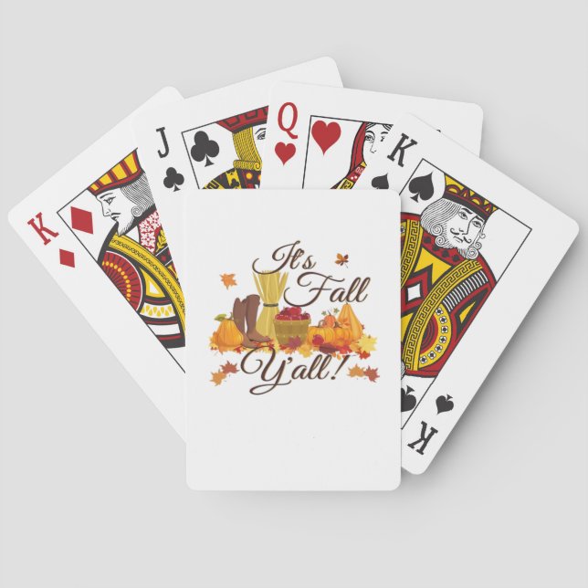 Det är Fall Y'all Funny & Coola Retro Casinokort (Baksidan)