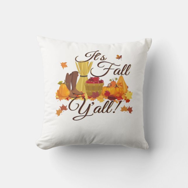 Det är Fall Y'all Funny & Coola Retro Kudde (Framsida)