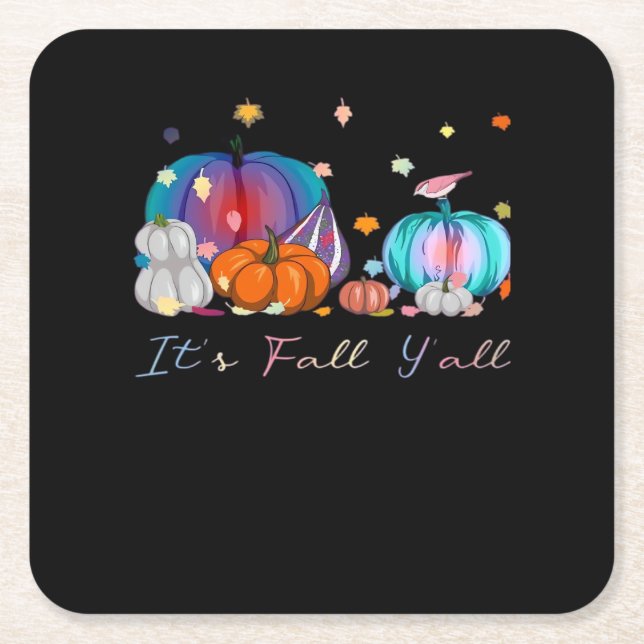 Det är Fall Y'all Funny Magic Halloween Pumpkin Th Underlägg Papper Kvadrat (Framsidan)