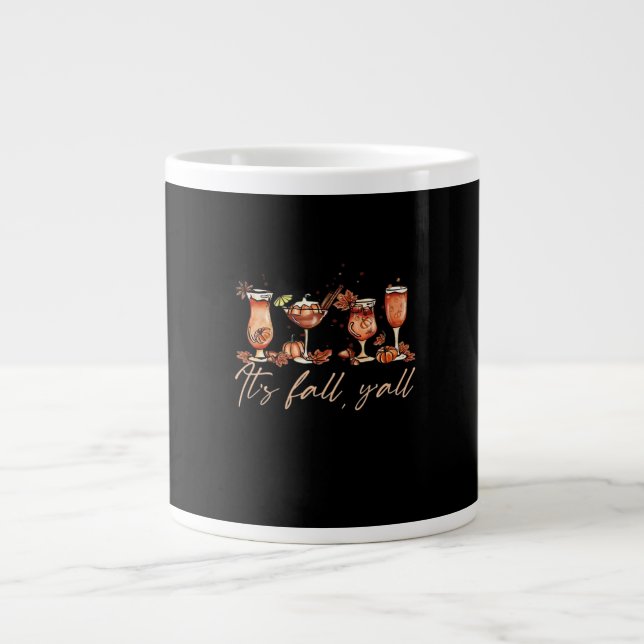 Det är Fall Y'all Funny Pumpkin Spice Fall Cocktai Jumbo Mugg (Framsidan)