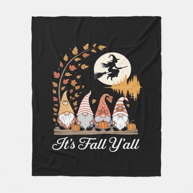 Det är Fall Y'all Gnomes Autumn Fall Fleecefilt (Framsidan)