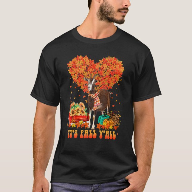 Det är Fall Y'all Goat Pumpkin Hösten Träd som fal T Shirt (Framsida)