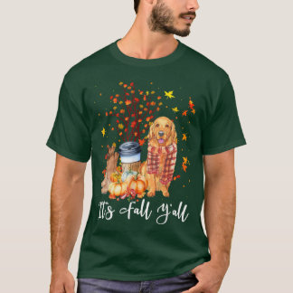 Det är Fall Y'all Golden Retriever Hund Pumpkin Fa T Shirt
