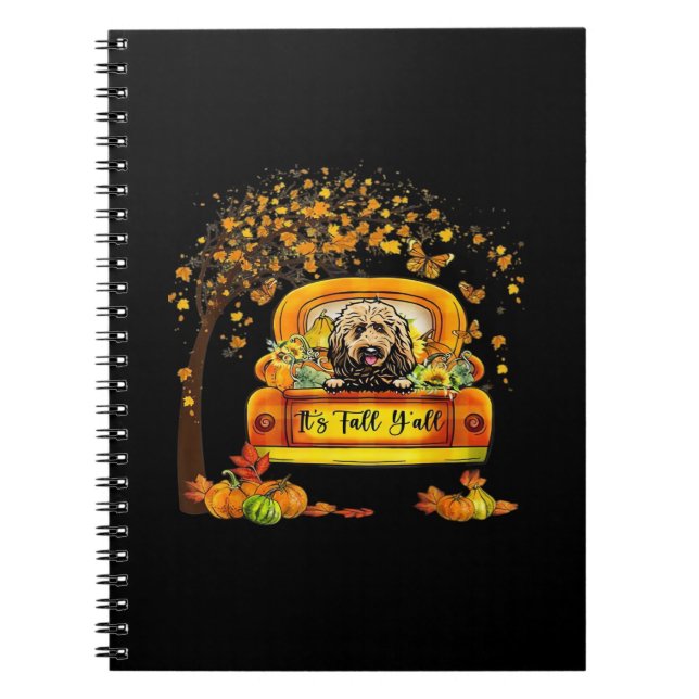 Det är Fall Y'all Goldendoodle Thanksgiving Pumpki Anteckningsbok (Framsidan)