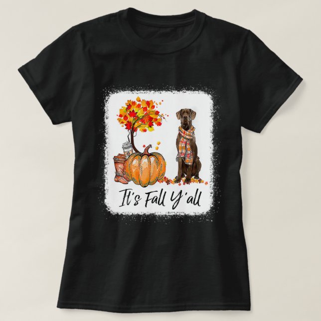 Det är Fall Y'All Great dane Hundälskare Thanksgiv T Shirt (Design framsida)