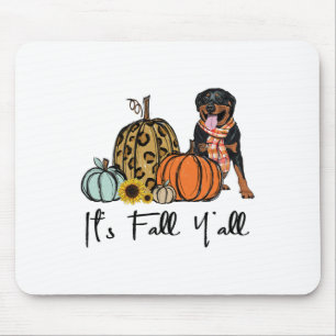 Det är "Fall Y'all Gult Rottweiler Hund Leopard Pu Musmatta