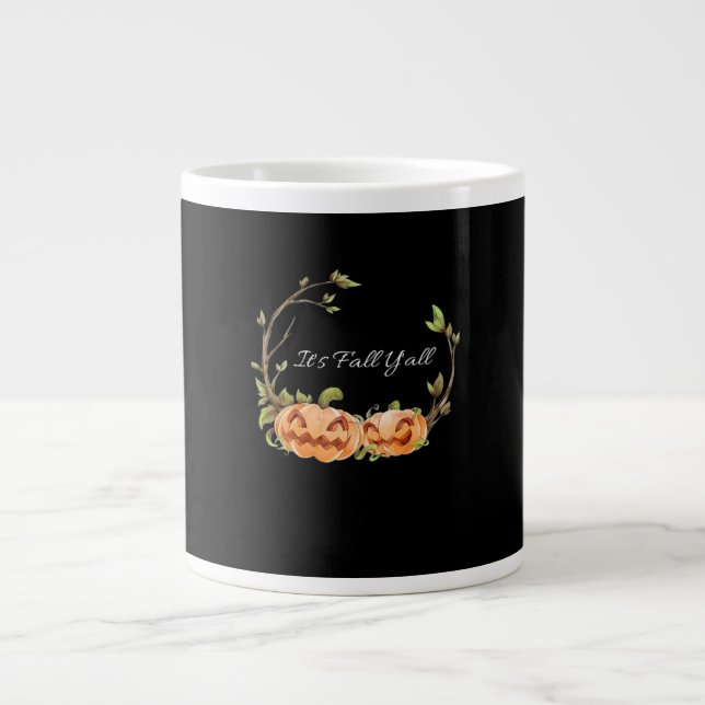 Det är Fall Y'all Halloween Coola Unik Jumbo Mugg (Framsidan)