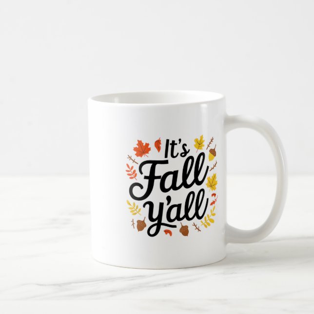 Det är Fall Yall Halloween Fladdermus Pumpkin Fall Kaffemugg (Höger)