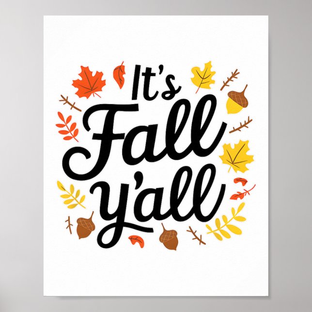 Det är Fall Yall Halloween Fladdermus Pumpkin Fall Poster (Framsidan)