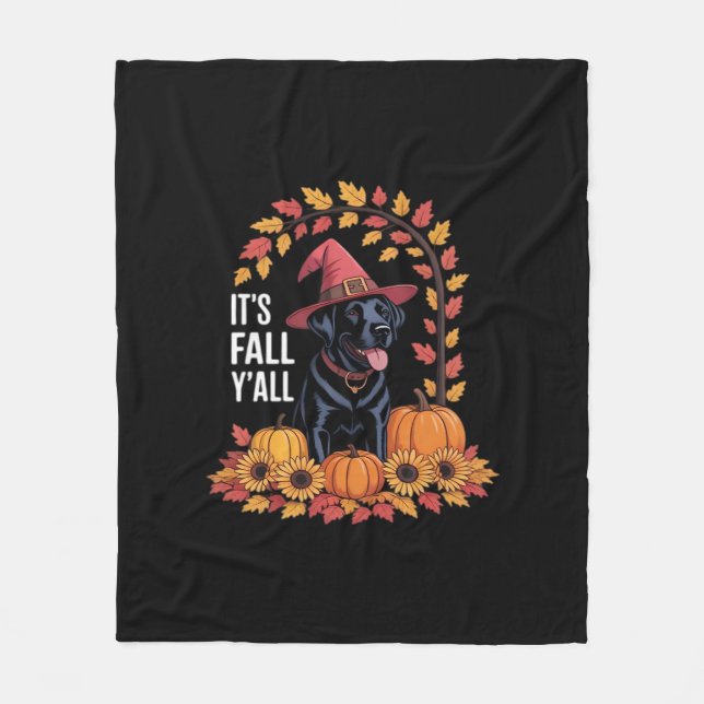 Det är Fall Y'all Halloween Thanksgiving Funny Quo Fleecefilt (Framsidan)