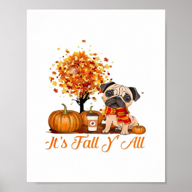 Det är Fall Y'all Halloween Thanksgiving Retro Cla Poster (Framsidan)