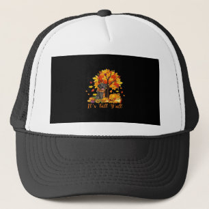 Det är Fall Y'all Halloween Thanksgiving Retro Gra Keps
