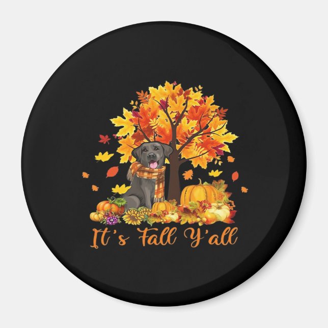 Det är Fall Y'all Halloween Thanksgiving Retro Gra Magnet (Framsidan)