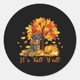Det är Fall Y'all Halloween Thanksgiving Retro Gra Runt Klistermärke