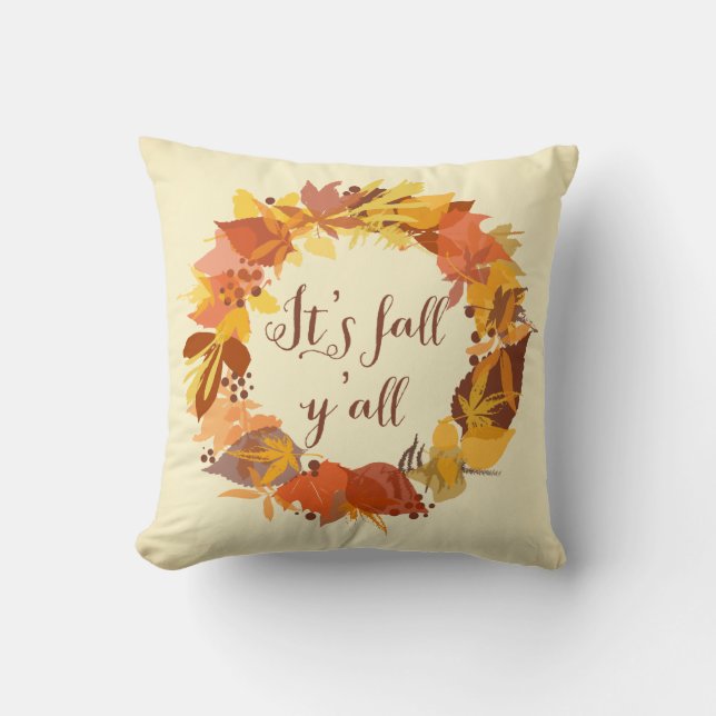 Det är Fall Y'all Höst löv'all Wand Pillow Kudde (Framsida)