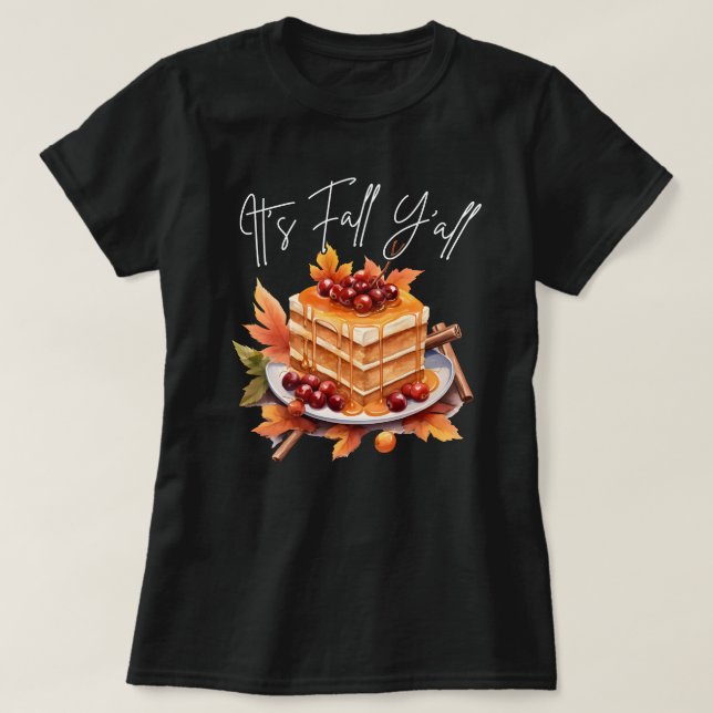 Det är Fall Y'all | Höstsäsong | Pumpkin Black T Shirt (Design framsida)