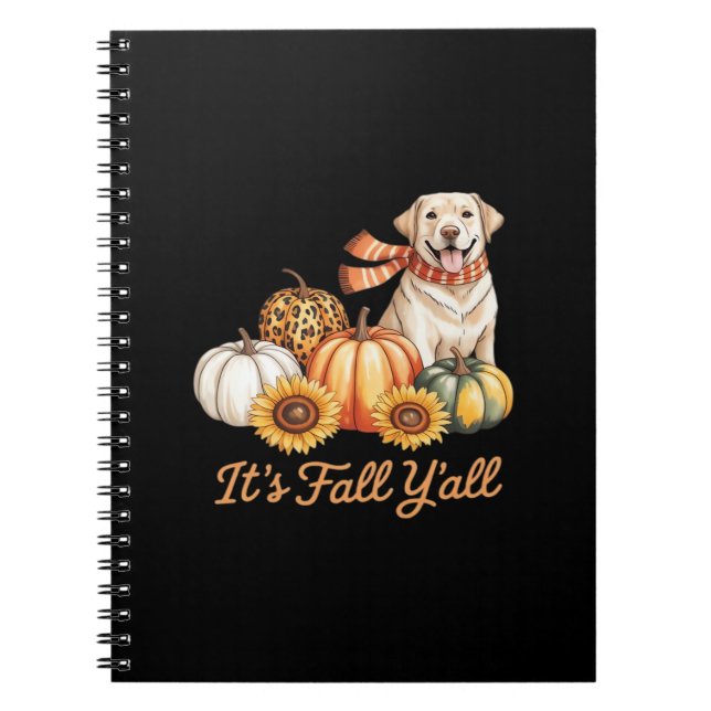 Det är Fall Y'all Hund Leopard Pumpkin Fall-Kreati Anteckningsbok (Framsidan)
