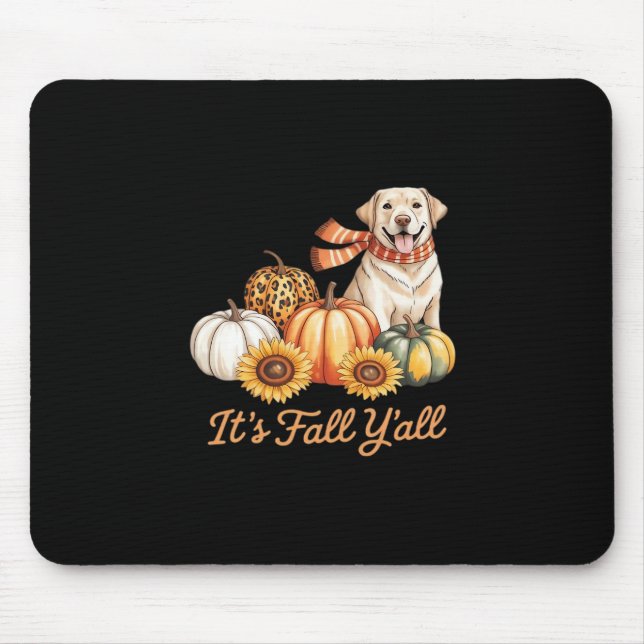 Det är Fall Y'all Hund Leopard Pumpkin Fall-Kreati Musmatta (Framsidan)