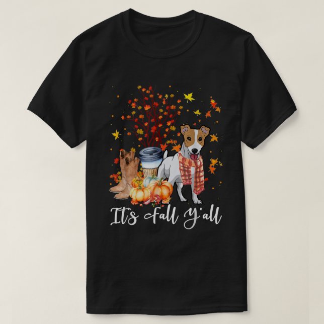 Det är Fall Y'all Jack Russell Terrier Hund Pumpki T Shirt (Design framsida)
