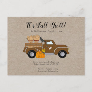 Det är Fall Ya'll Kraft Fall Party-inbjudan Vykort