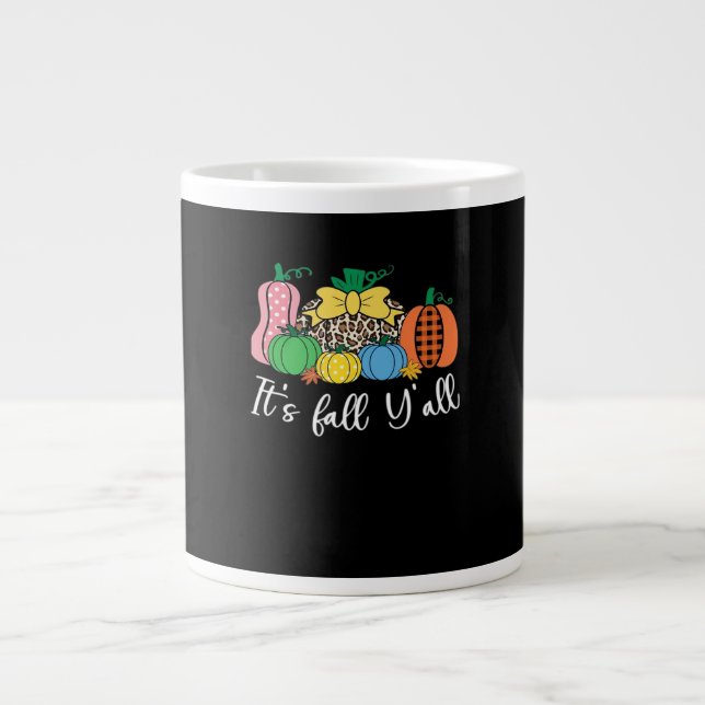 Det är Fall Y'all Leopard Mönster Pumpkin Jumbo Mugg (Framsidan)