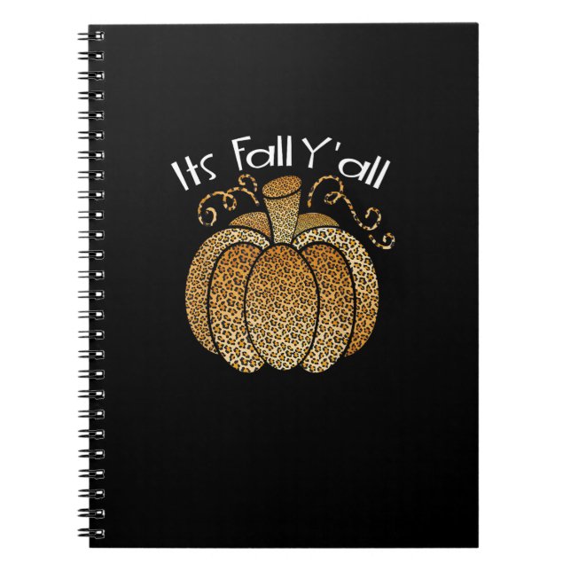 Det är Fall Y'all Leopard Print Pumpkin Rustic Lyc Anteckningsbok (Framsidan)