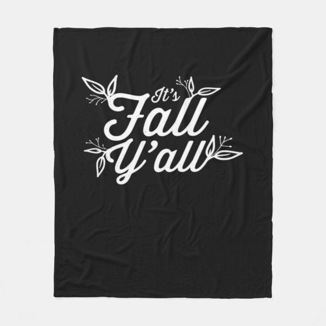 Det är Fall Y'all Lettering with Lövs Fleecefilt (Framsidan)