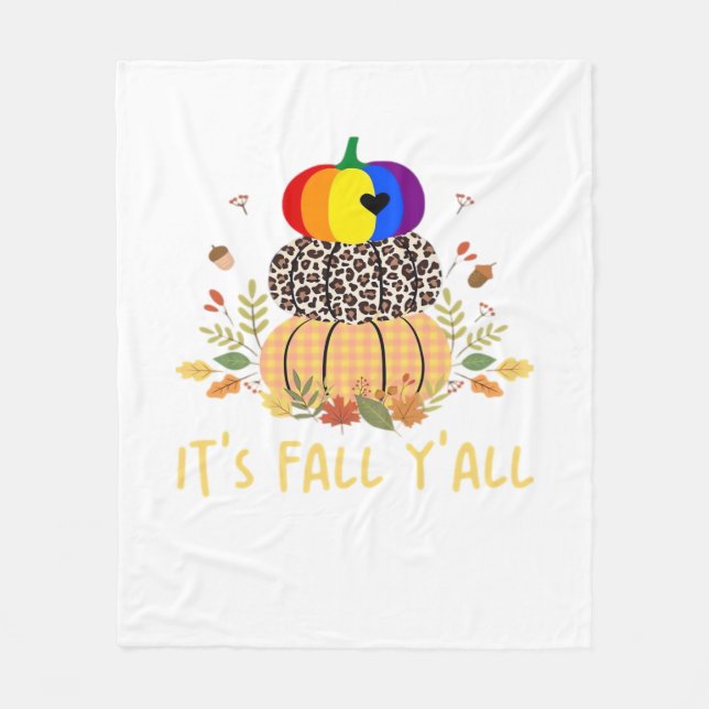 Det är Fall Y'all LGBTQ Pride Pumpkin Kreativ Casu Fleecefilt (Framsidan)