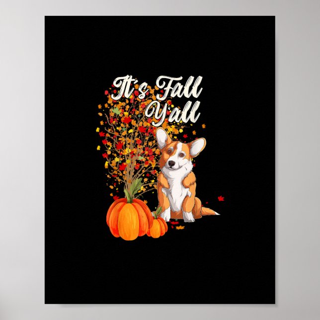 Det är Fall Y'all Löv Fall Träd Hej Höst tack Poster (Framsidan)