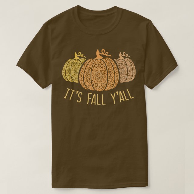 Det är Fall Y'all-Mandala Pumpkins Autumn Fall Sea T Shirt (Design framsida)
