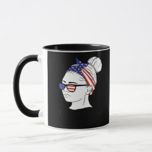 Det är Fall Y'all Messy Bun Women USA flagga Mugg