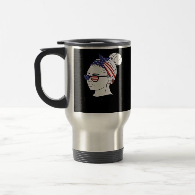 Det är Fall Y'all Messy Bun Women USA flagga Resemugg (Vänster)