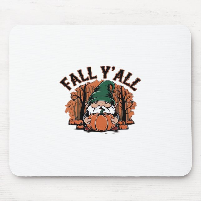 Det är Fall Y'all Pumpkin Gnome Autumn Retro Class Musmatta (Framsidan)