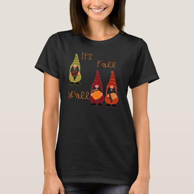 Det är Fall Y'all Pumpkin Gnome Autumn Träd T Shirt (Framsida)