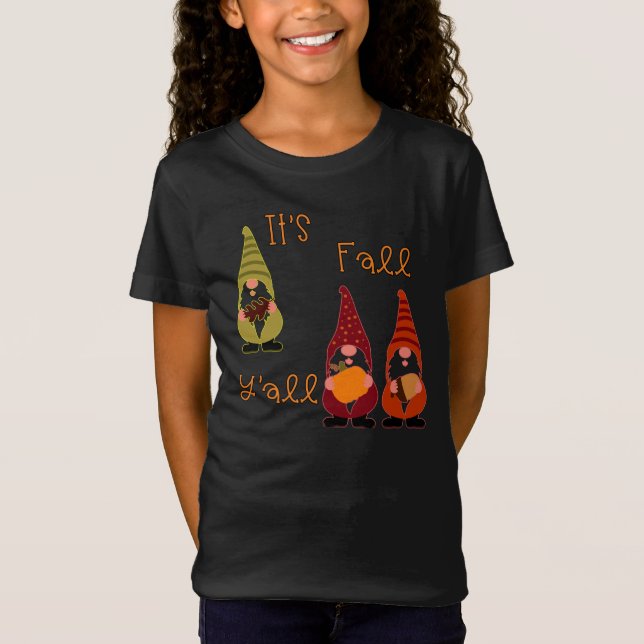 Det är Fall Y'all Pumpkin Gnome Autumn Träd T Shirt (Framsida)