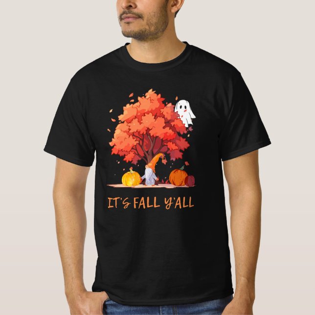 Det är Fall Y'all Pumpkin Gnome Autumn Träd T Shirt (Framsida)