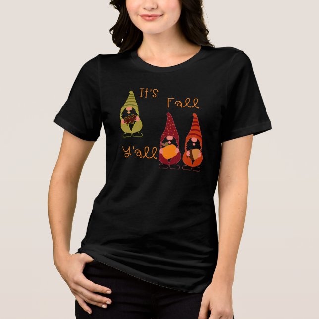 Det är Fall Y'all Pumpkin Gnome Autumn Träd T Shirt (Framsida)
