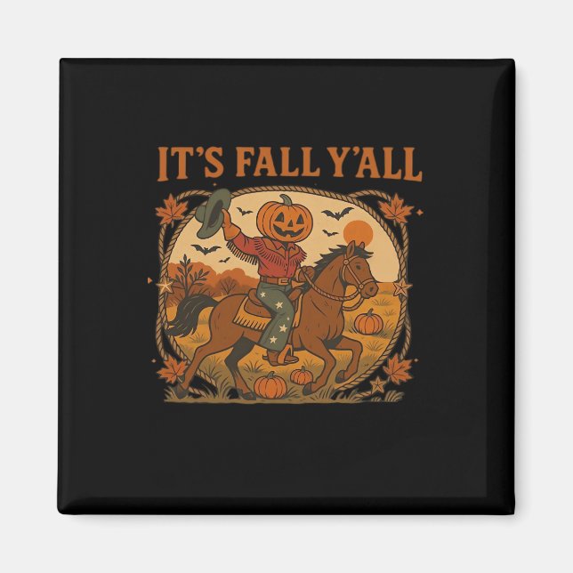Det är Fall Y'all Pumpkin Minimum Clean Magnet (Framsidan)