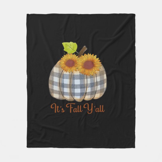 Det är Fall Y'all Pumpkin Play Design Halloween Ro Fleecefilt (Framsidan)